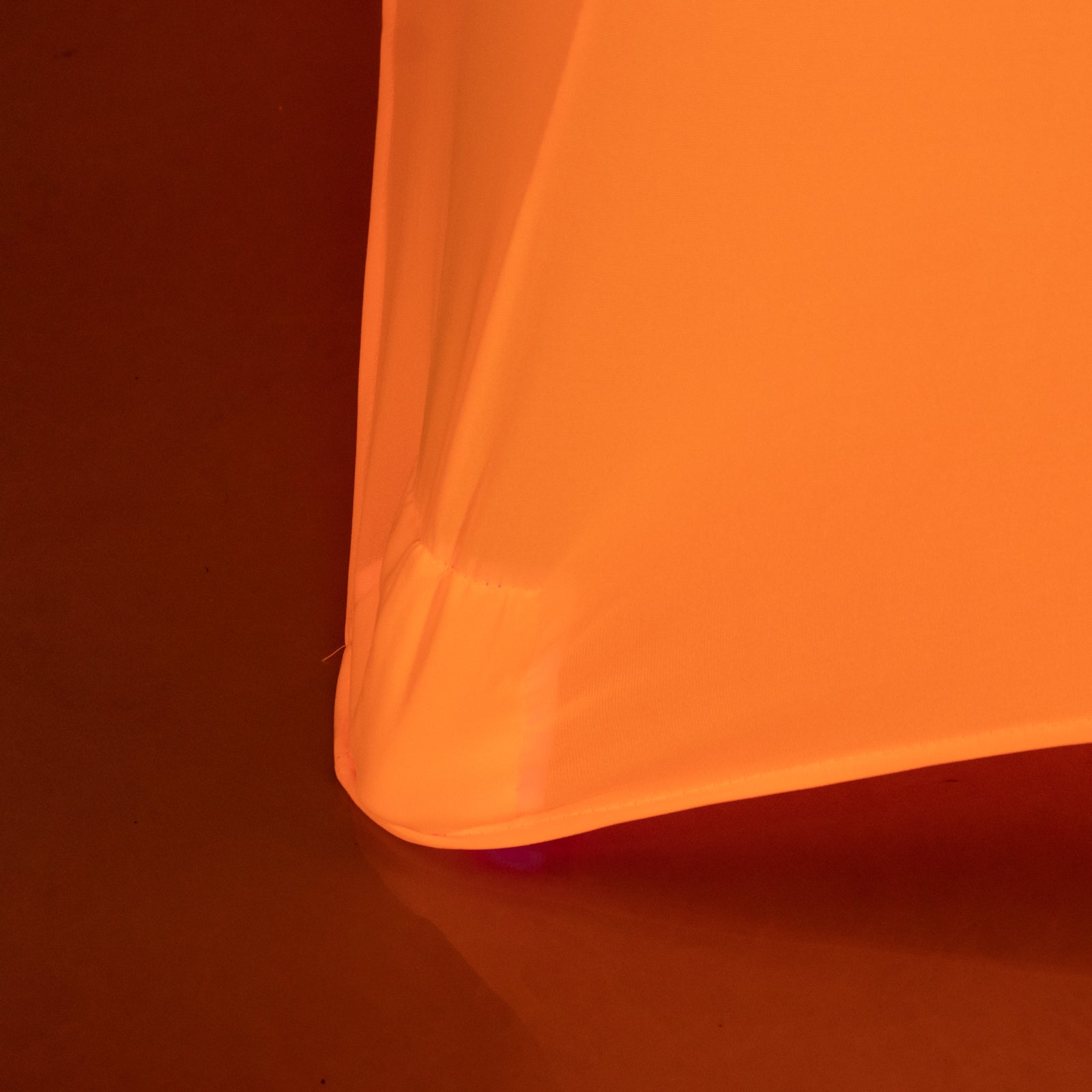 Glow Neon Orange Fitted Spandex Cocktail Tablecloth – 30" Round, Wrinkle-Free Cover