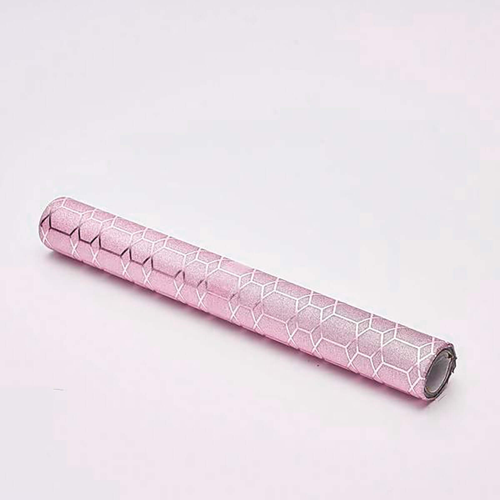 Glitter Paper 9ft Table Runner Roll Rose Gold Disposable Geometric Honeycomb Pattern - Stylish Table Decor