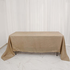 Faux Burlap Jute 60"x126" Rectangle Tablecloth Natural - Rustic Event Table Linen