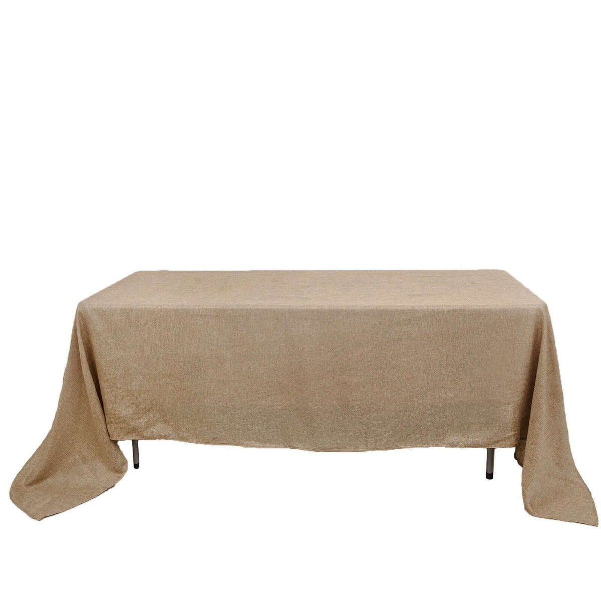 Faux Burlap Jute 60"x126" Rectangle Tablecloth Natural - Rustic Event Table Linen