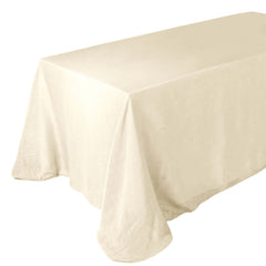 Faux Linen 90"x132" Rectangular Tablecloth Beige - Slubby Texture Wrinkle-Resistant Seamless Table Cover