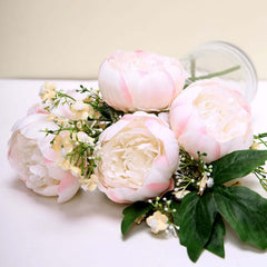 10-Pack Artificial Peony Flower Heads Blush - Versatile Faux Craft Flowers for DIY Event Styling Scrapbooking & Floral Arrangements 3"