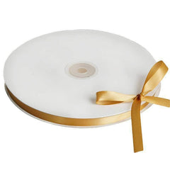 100 Yards 3/8" Gold Single Face Decorative Satin Ribbon