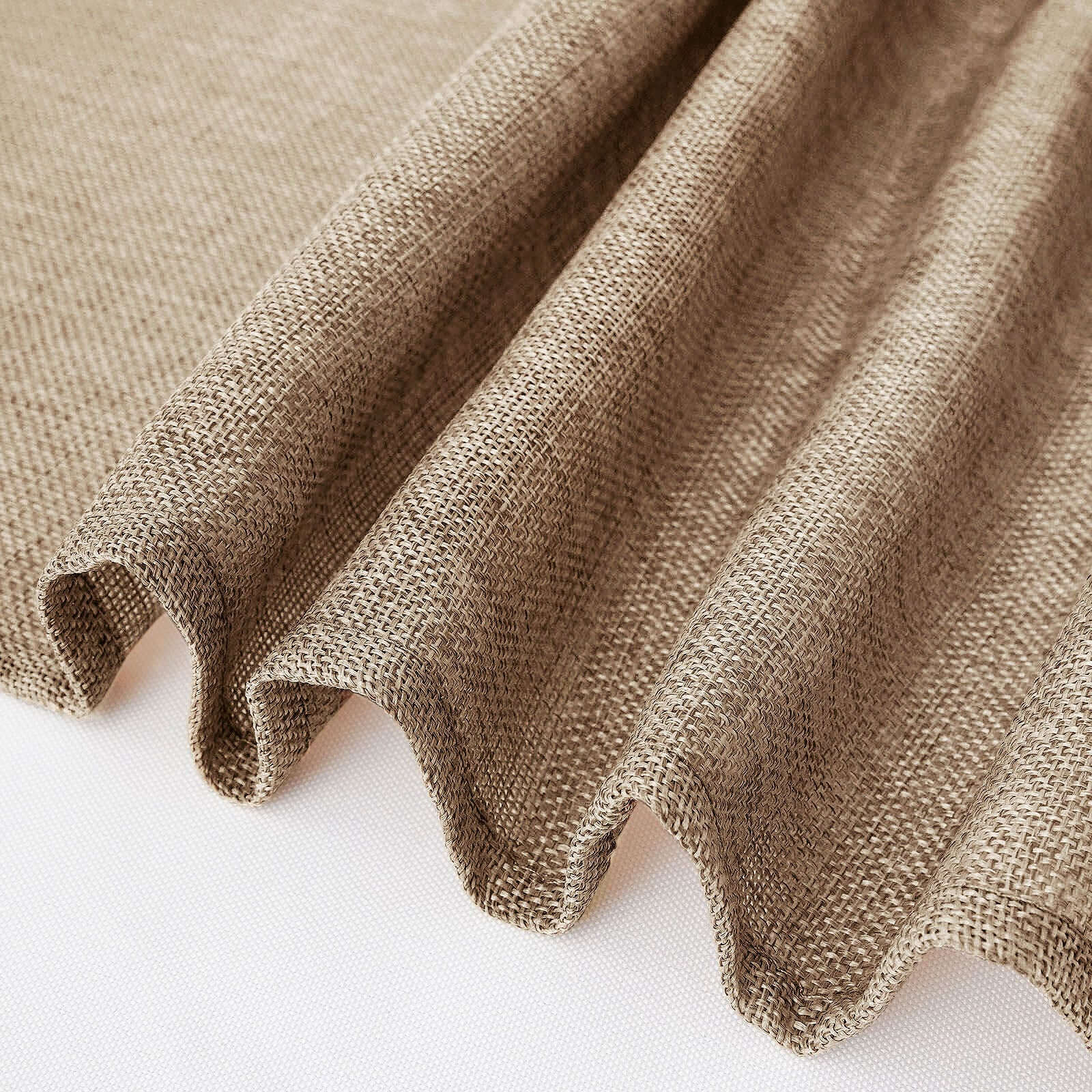 Faux Burlap Jute 90"x132" Rectangle Tablecloth Natural - Rustic Seamless Event Table Linen