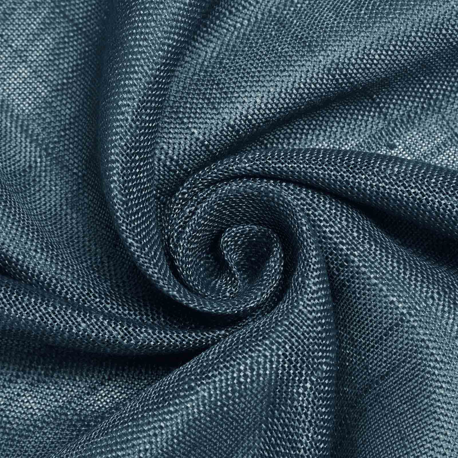 Faux Linen 90"x132" Rectangular Tablecloth Blue - Slubby Texture Wrinkle-Resistant Seamless Table Cover