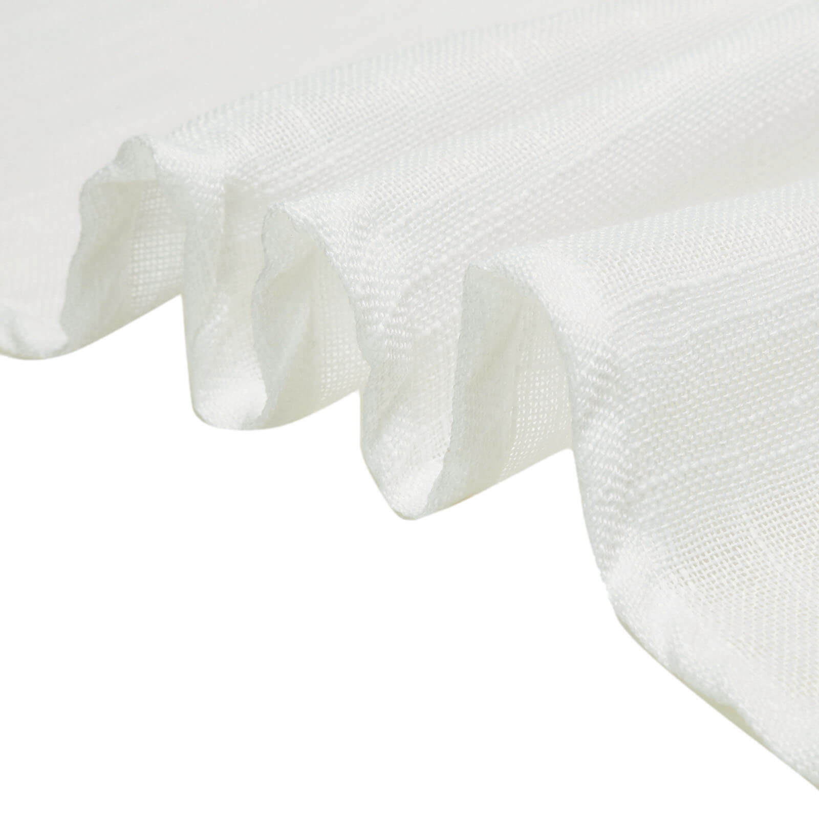 Faux Linen 60"x102" Rectangular Tablecloth White - Slubby Textured & Wrinkle Resistant Table Cover for Weddings and Special Events