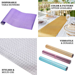 Glitter Paper 9ft Table Runner Roll Silver Disposable Ridge Pattern Table Decor