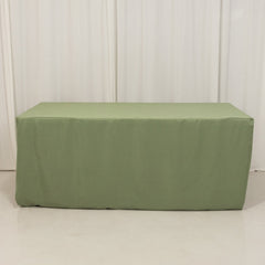 Fitted Polyester 72"x30" Rectangle Tablecloth Dusty Sage Green - Durable Table Cover