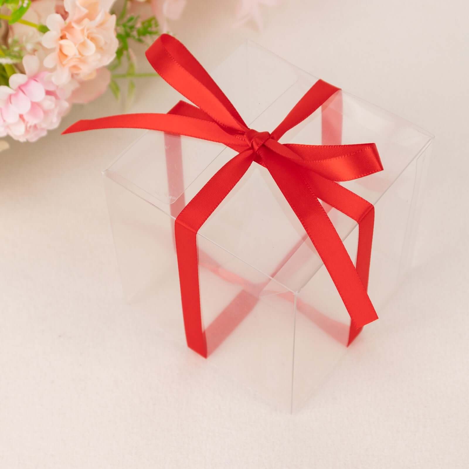 100 Yards 3/8" Red Single Face Decorative Satin Ribbon