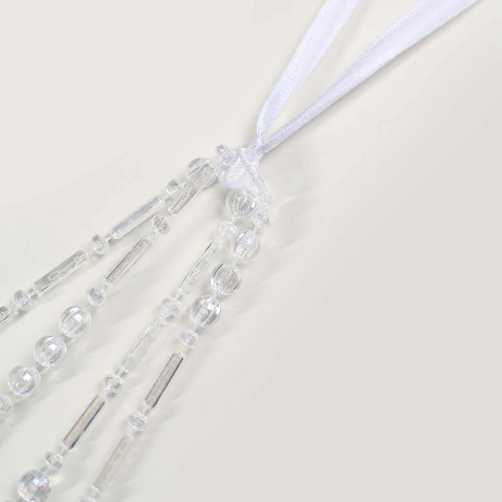 Faux Pearl Beaded 16" Chair Back Garland Sash Iridescent Gatsby-Inspired Style - Pre-Tied Chic Wedding Decor for Chiavari Chairs