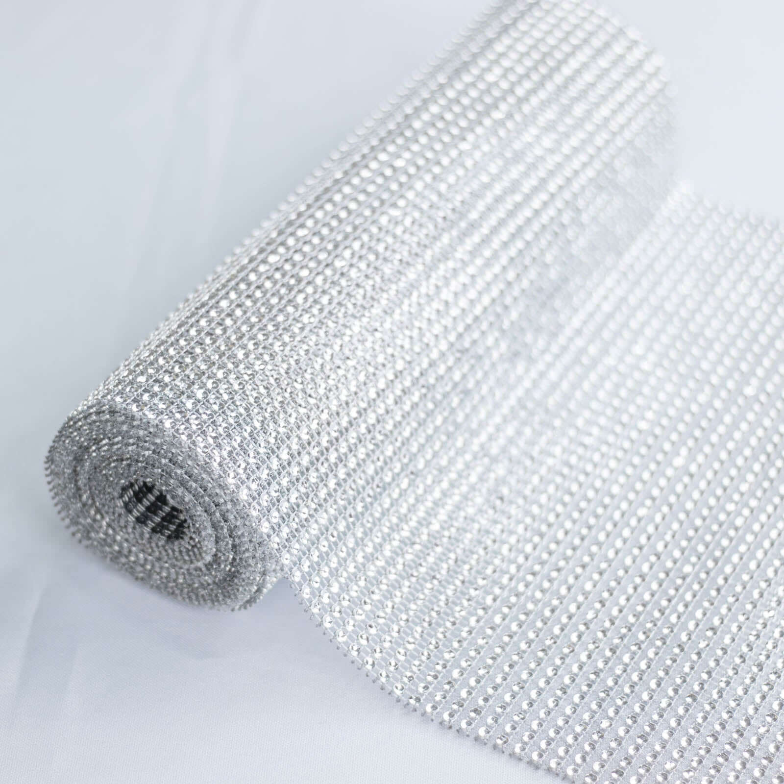 Crystal Rhinestone 10"x108" Table Runner Silver - Chic Diamond Accent