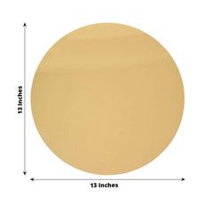 10-Pack Dining Plate Chargers Decorative Acrylic Mirror Gold Round - Lightweight Event Display 13"