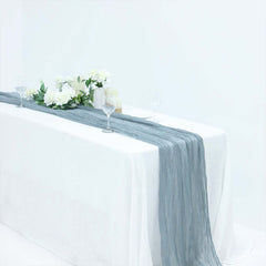 Gauze Cheesecloth 10ft Table Runner Dusty Blue - Rustic Boho Style