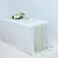 Gauze Cheesecloth 10ft Table Runner Ivory - Rustic Boho Style