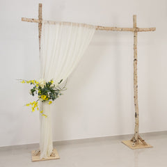 Ivory Sheer Backdrop Drape – 5ft x 14ft Wedding Arch & Ceiling Decor Panel, Wrinkle Free with Soft Shimmer