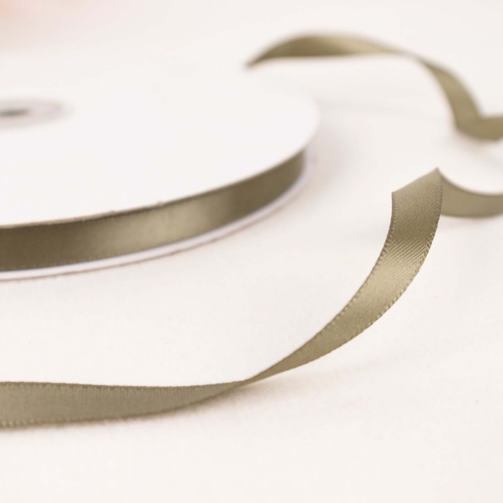 100 Yards 3/8" Dusty Sage Green Single Face Decorative Satin Ribbon