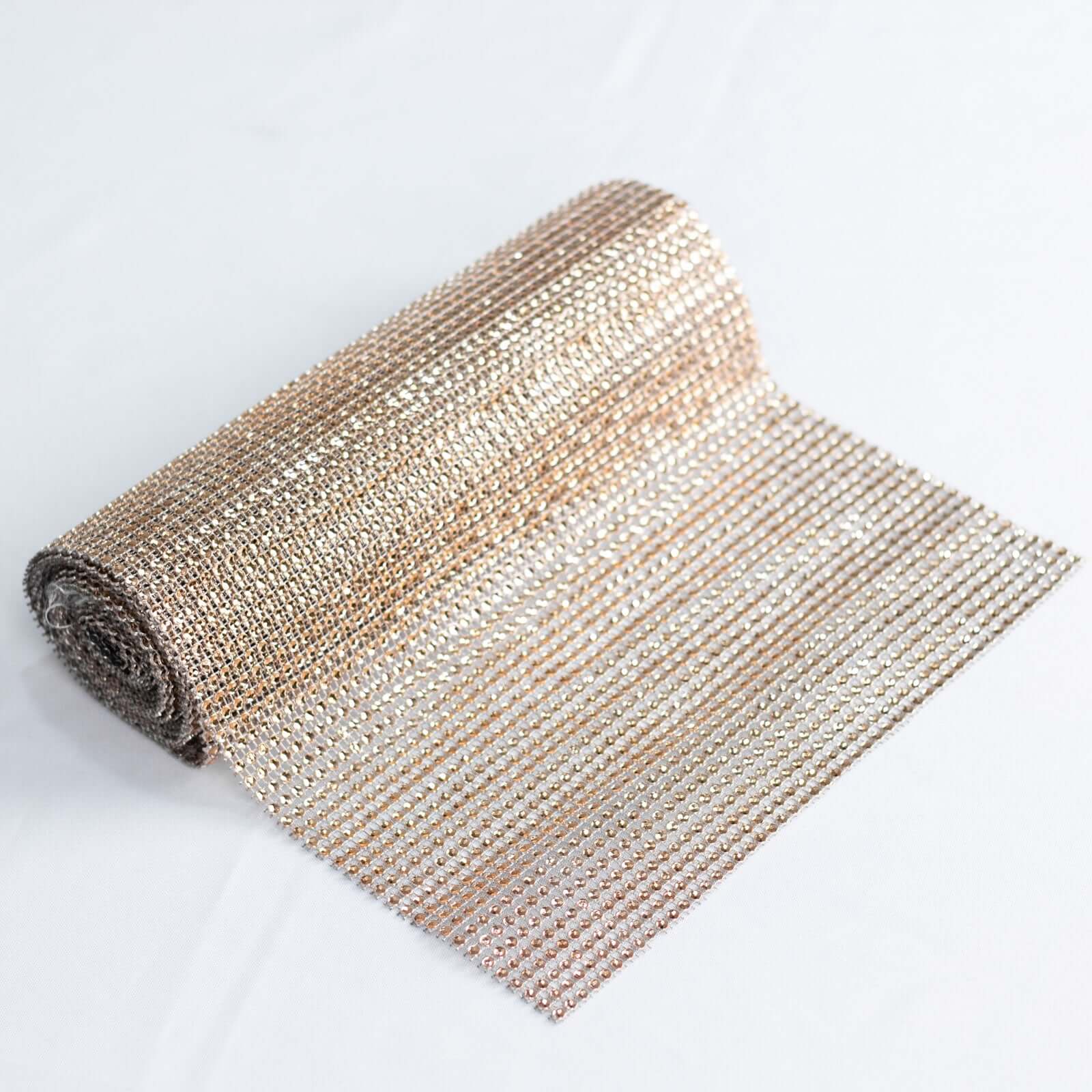 Crystal Rhinestone 10"x108" Table Runner Champagne - Chic Diamond Accent