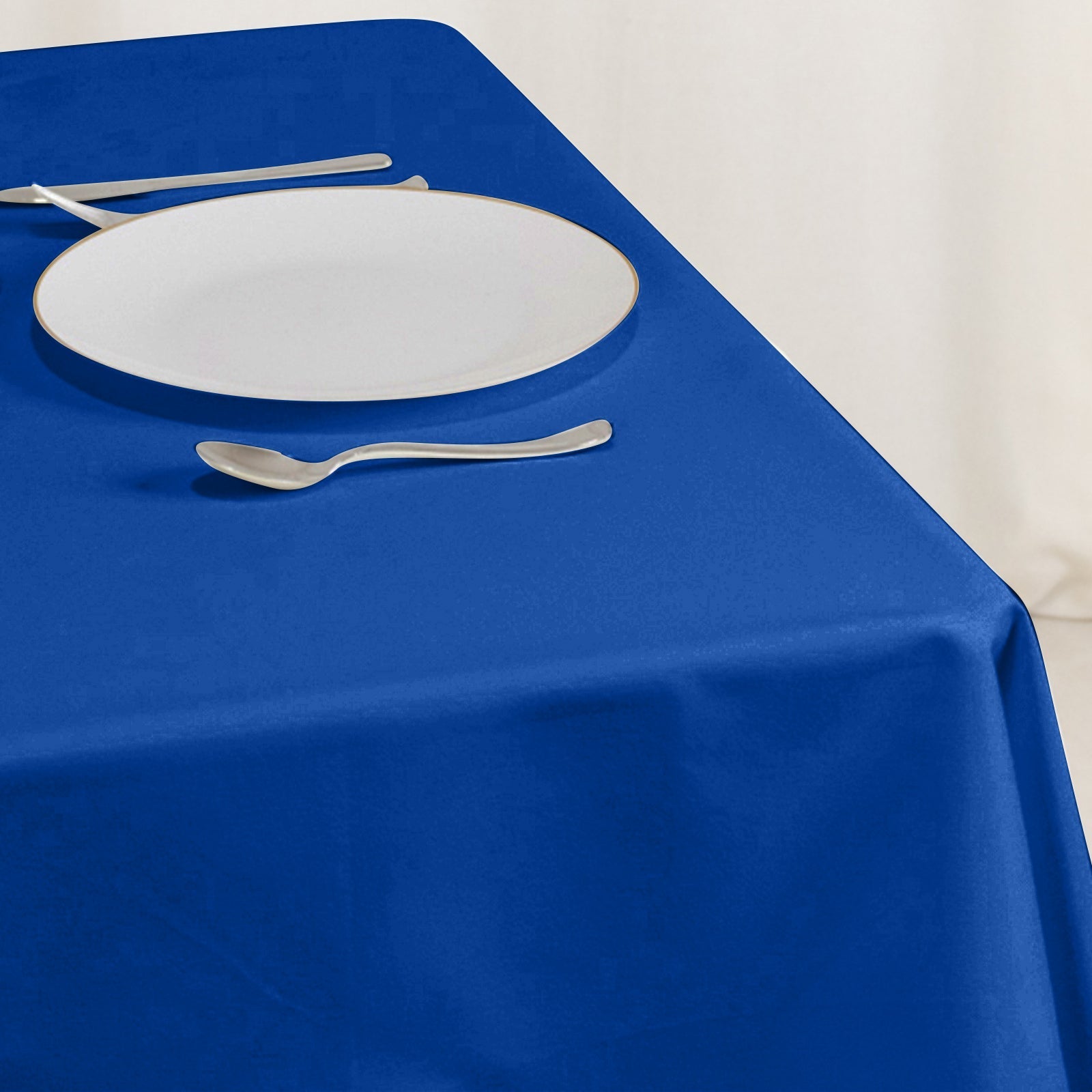 Cotton Blend 54"x54" Table Overlay Square Tablecloth Royal Blue - Wrinkle-Resistant Table Topper