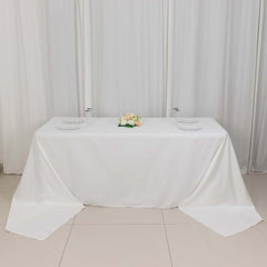 100% Cotton 90"x156" Rectangle Tablecloth White Linen - Seamless, Soft & Breathable Table Cover