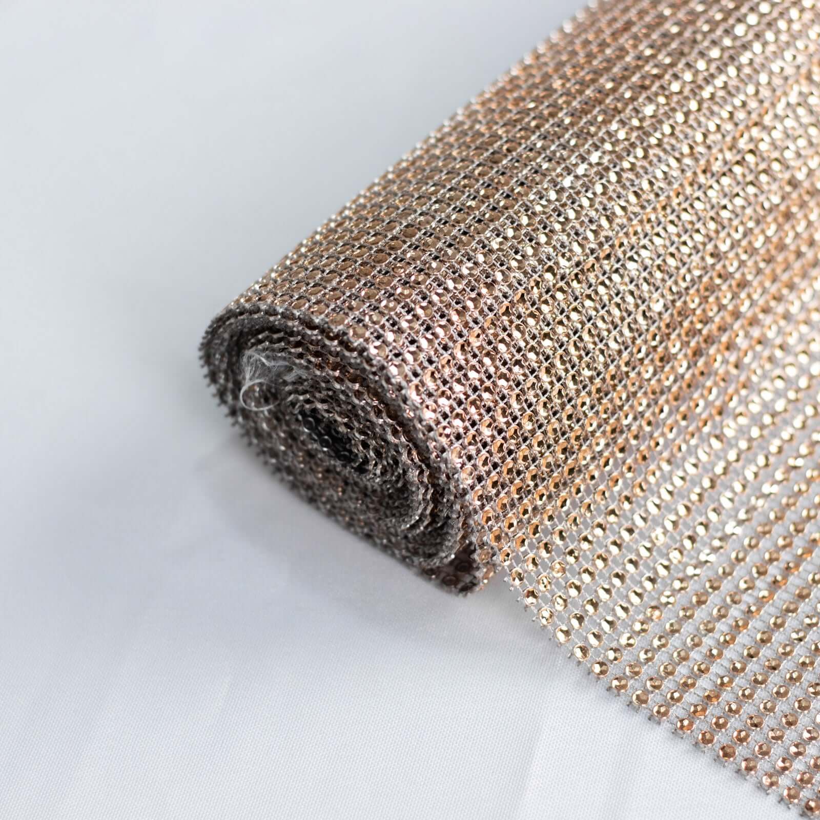 Crystal Rhinestone 10"x108" Table Runner Champagne - Chic Diamond Accent