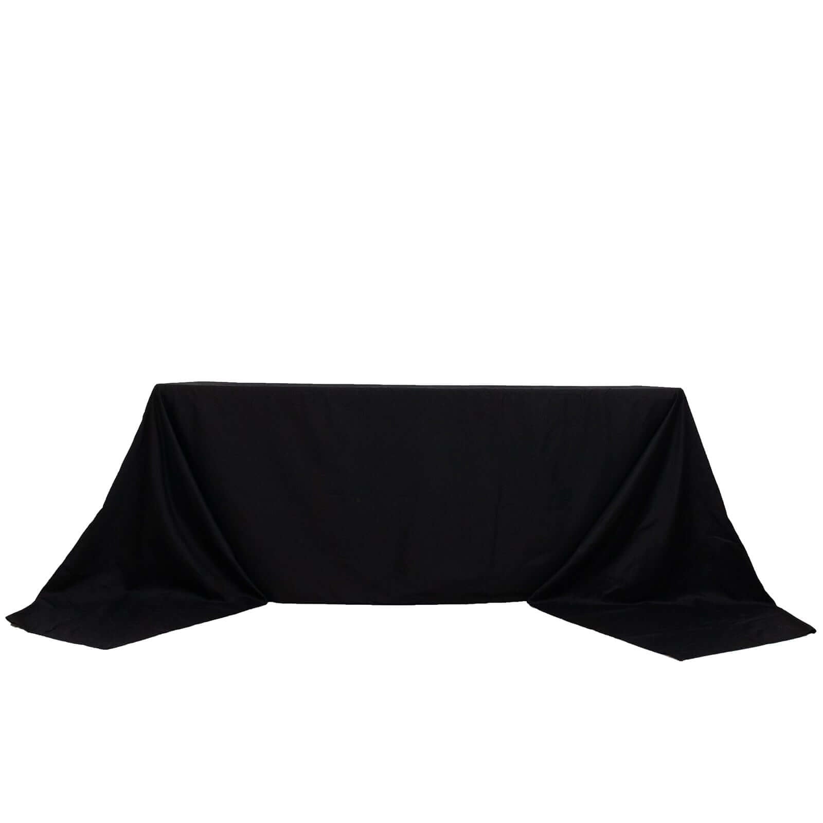 100% Cotton 90"x156" Rectangle Tablecloth Black Linen - Seamless, Soft & Breathable Table Cover