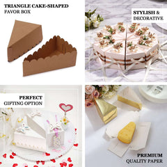 10-Pack Cardstock Triangle Cake Slice Boxes Silver with Scalloped Top 4"x2.5"