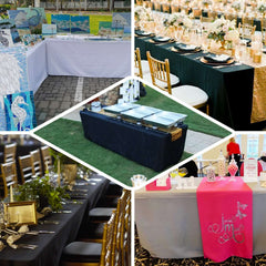 Fitted Polyester 96"x30" Rectangle Tablecloth White - Durable and Easy to Maintain Table Cover for Trade Shows, Catering & Events