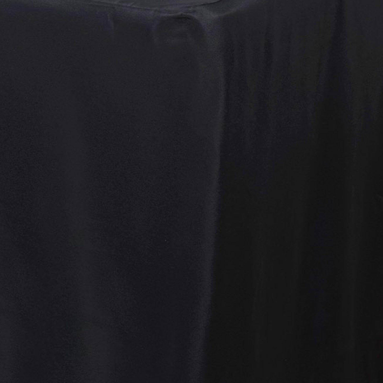 Fitted Polyester 48"x30" Rectangle Tablecloth Black - Durable Table Cover