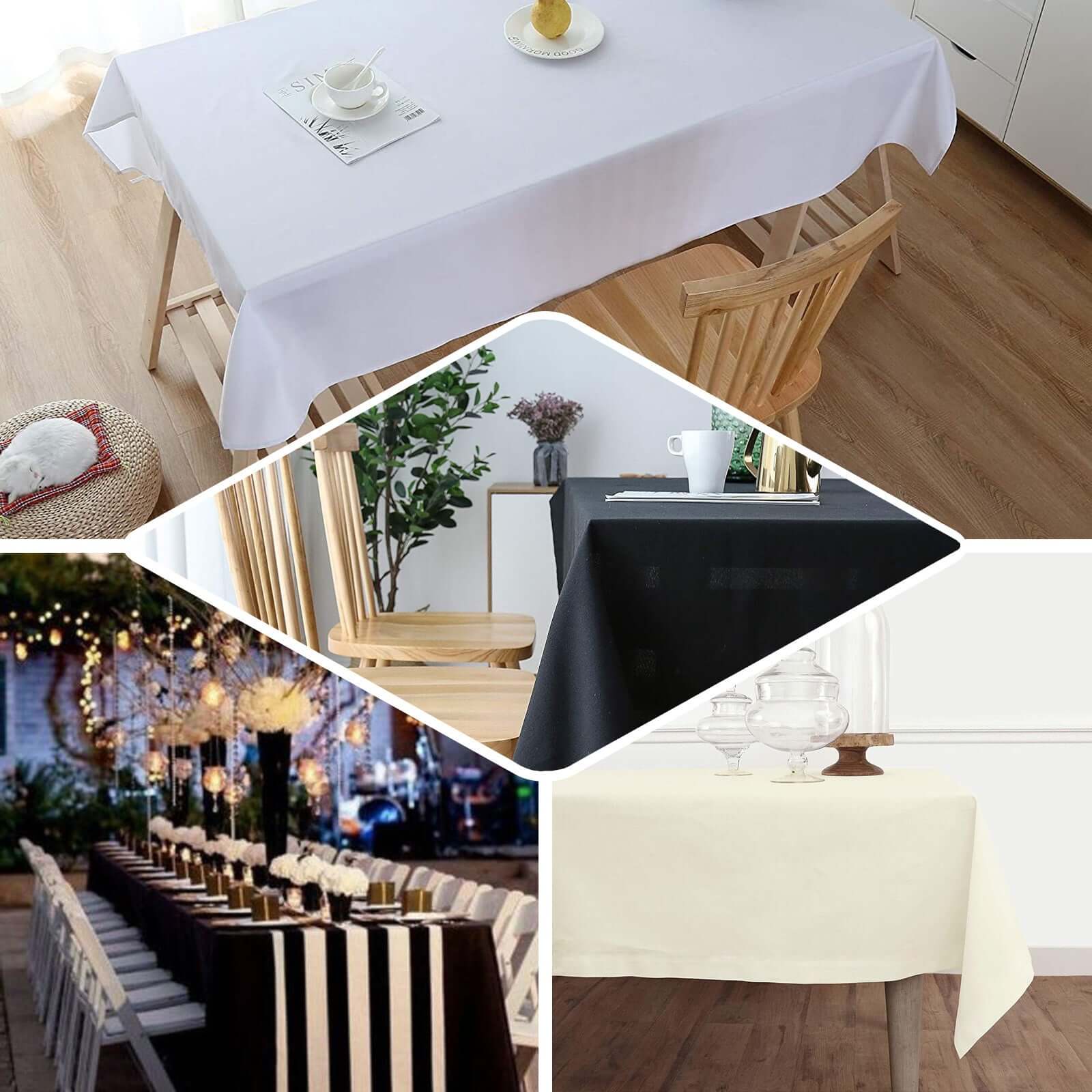 100% Cotton 60"x102" Rectangle Tablecloth Black Linen - Soft & Breathable Table Cover