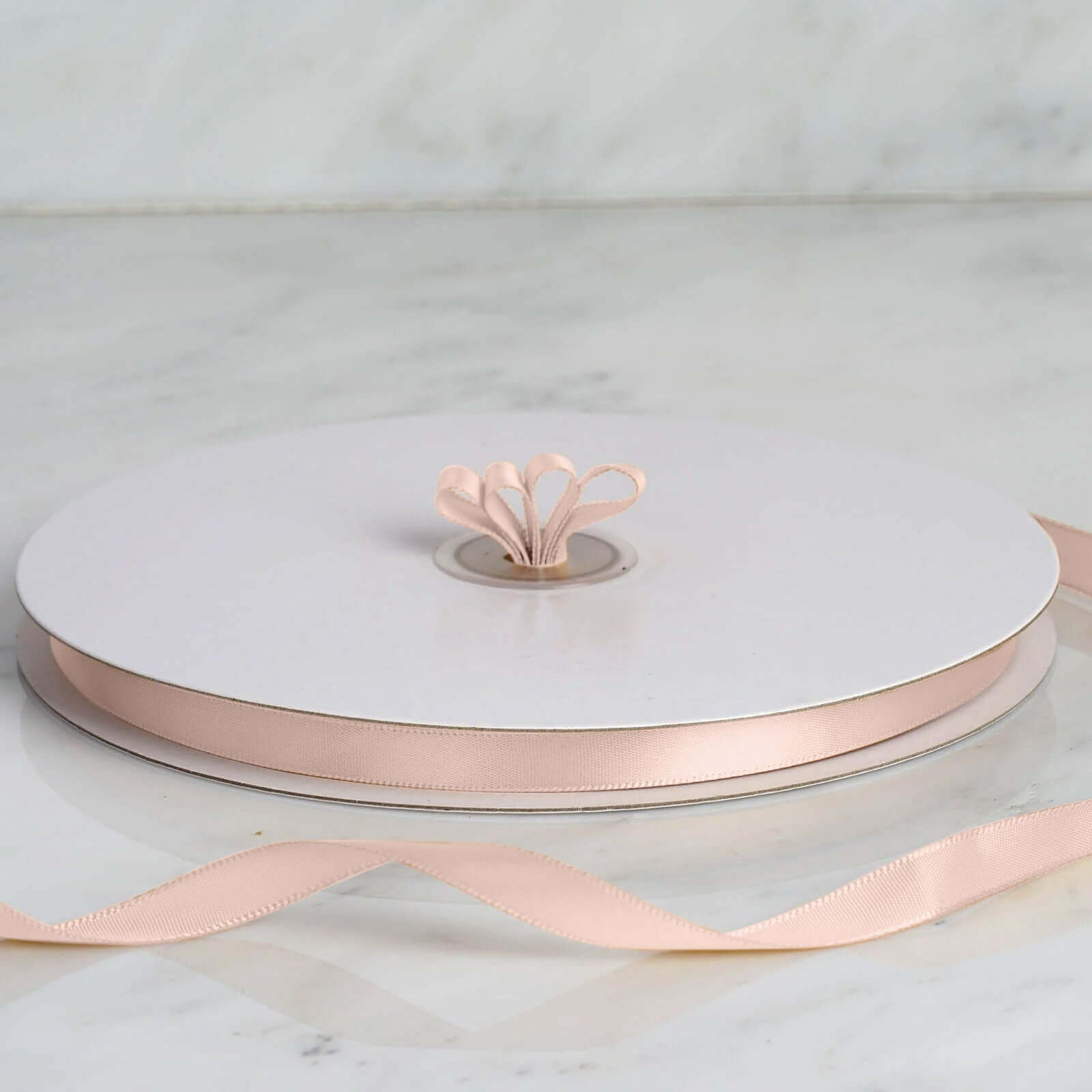 100 Yards 3/8" Nude Single Face Decorative Satin Ribbon