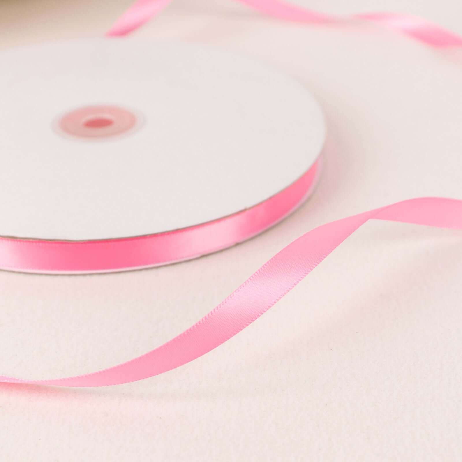 100 Yards 3/8" Pink Single Face Decorative Satin Ribbon